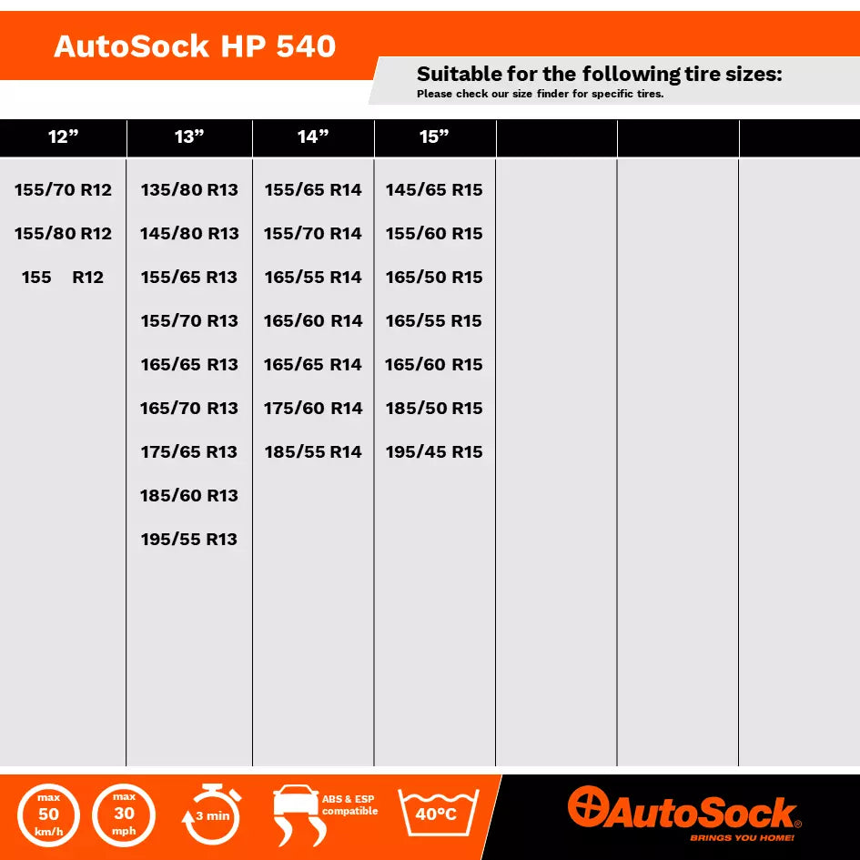 AutoSock HP 540 die textile Traktionshilfe